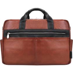 McKlein Southport | 17” Leather Two-Tone Laptop Briefcase - Brown